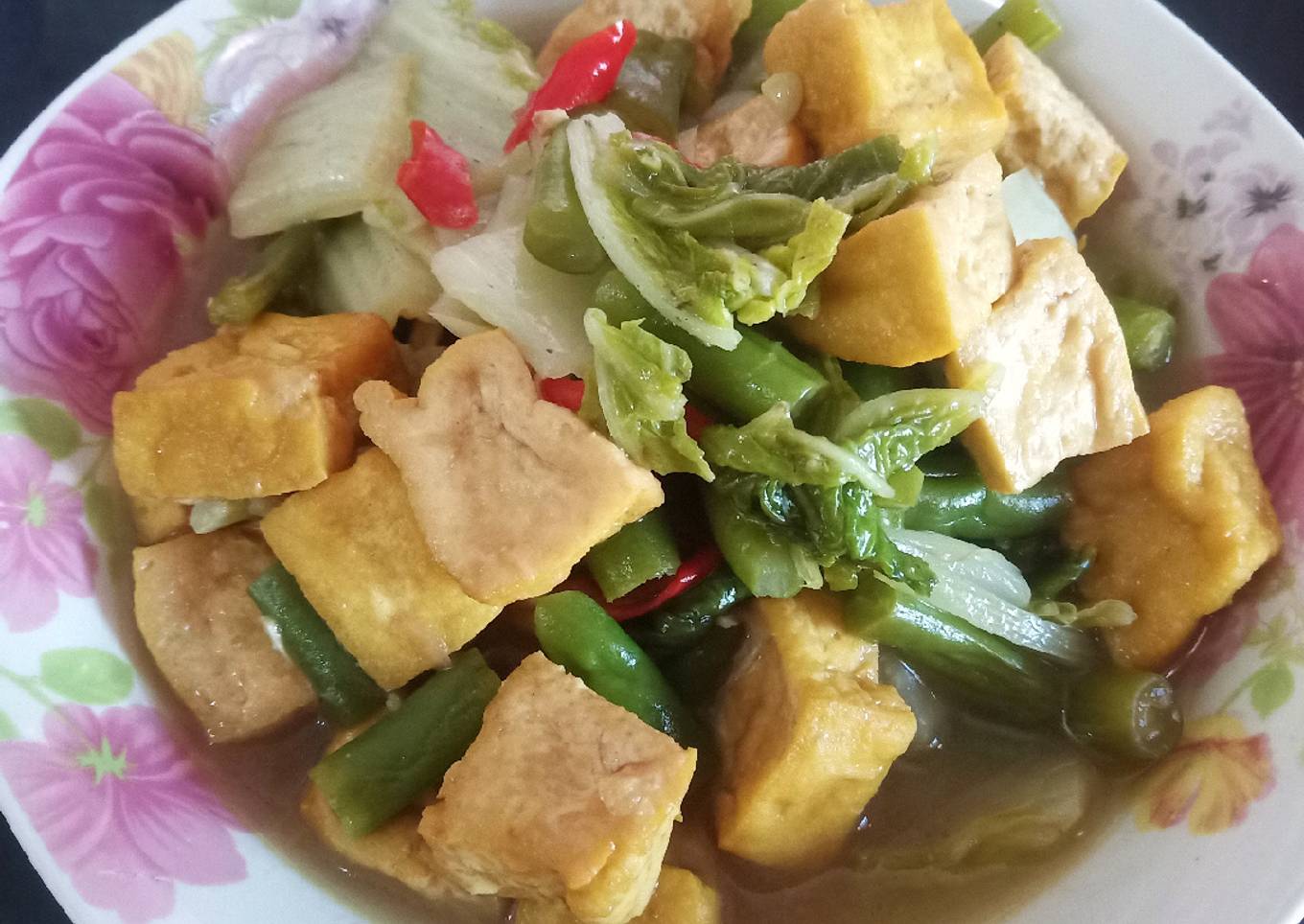 Tumis Sawi Putih Tahu Kuning