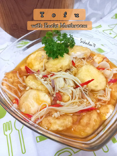 Foto resep Silken TOFU (Tahu Sutera) with ENOKI Mushroom