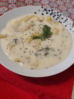 Kapros-joghurtos vágott babfőzelék burgonyával recept fotója