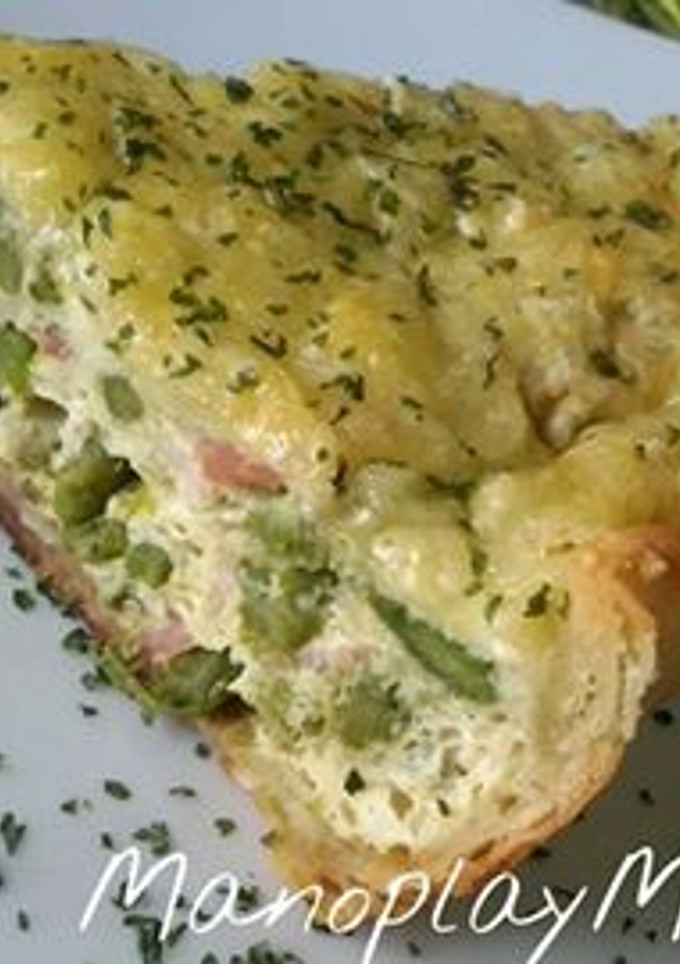 Una foto de Falsa quiche de trigueros y beicon en gme y gmf y tradicional