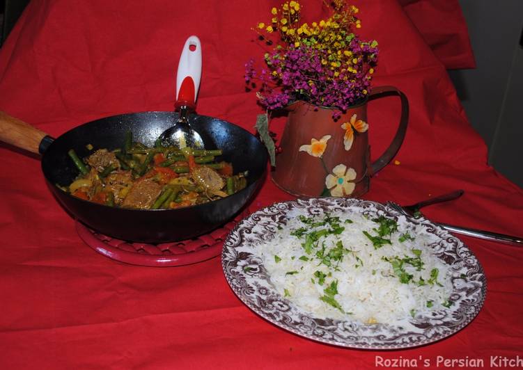 Recipe of Green bean stew with beef in A Minutes for Young Wife