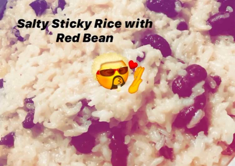 Salty sticky rice with red bean (nasi ketan kc.merah)