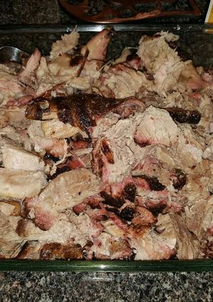 A picture of Smoked pork shoulder .