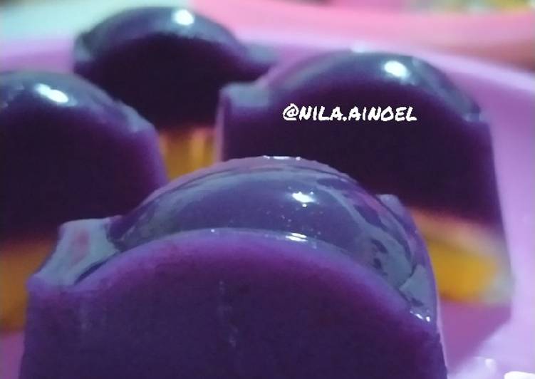 Resep Puding ubi ungu mix mangga Anti Gagal