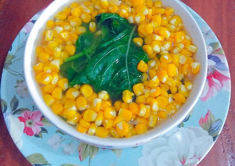 Resep Bening Bayam Jagung yang praktis