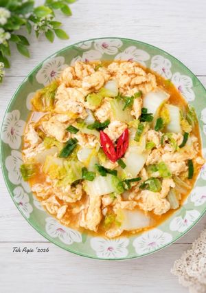 Foto resep Telur kuah sawi putih