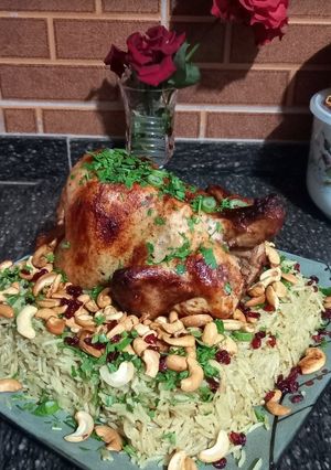 صورة لوصفة فروج محمّر مع الأرز 😋