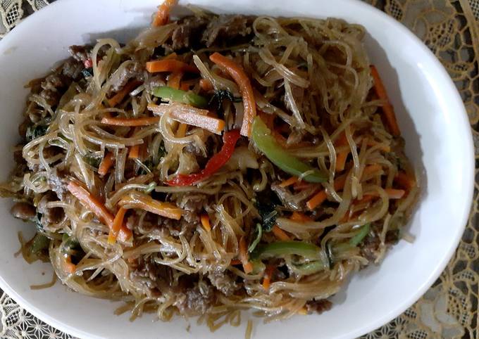 Japchae / Tumis Soun Daging Sayur ala Korea