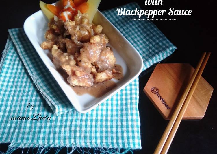 Chick'n Fish Katsu with Blackpepper Sauce