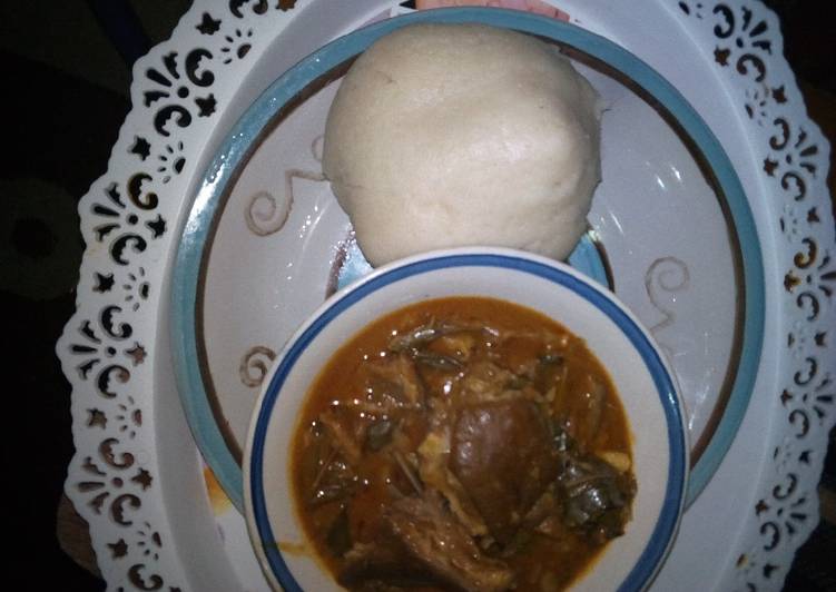 Steps to Prepare Any-night-of-the-week Oha soup and semo