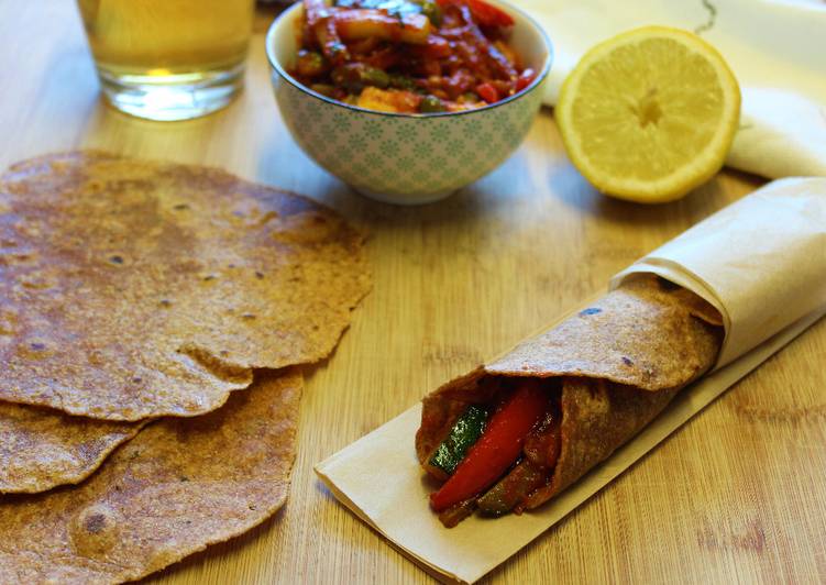 Fajitas integrales Tex-Mex con vegetales