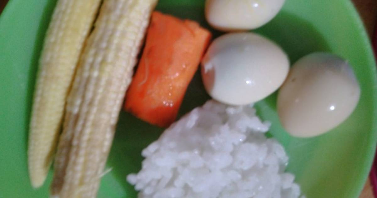 Resep Mpasi 6 bulan bubur telur puyuh, wortel, putren oleh Nur Amalia