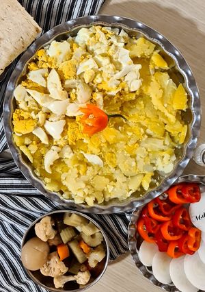 عکسی از دستور 🍀خوراک سیب‌زمینی و تخم‌مرغ آب‌پز🍀