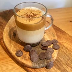 A picture of Dark Chocolate Laced Iced Dalgona Coffee 😁 🍫.