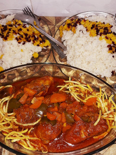 عکسی از دستور زرشک پلو با مرغ