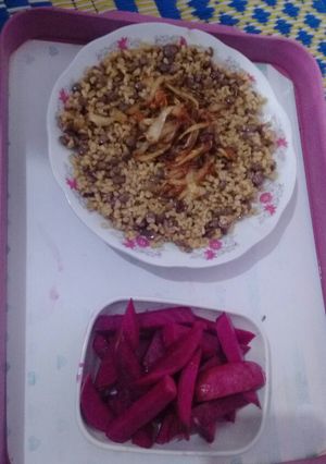 A picture of Mujadara.