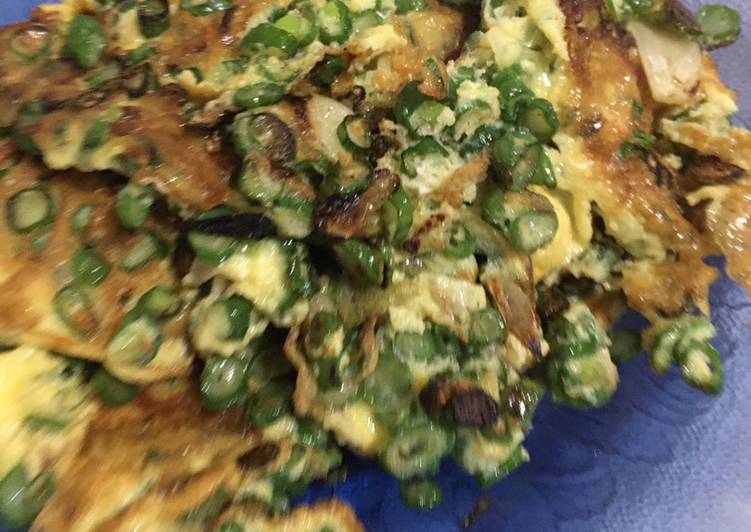 Asian Omelette - telor dadar kacang panjang