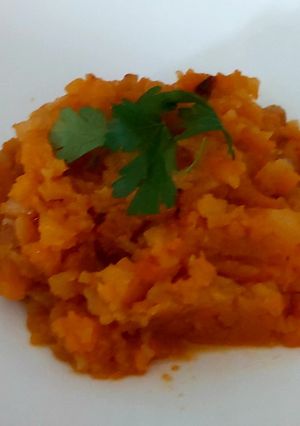 A picture of My Carrot & Turnip with Caramalised Onion 🧡.