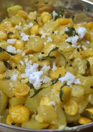 A picture of Righteous bottle gourd bhaji.