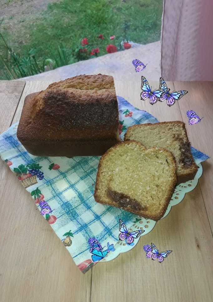 Una foto de Budín integral de coco y dulce de leche