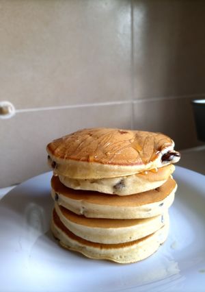 Una foto de Hotcakes con chips de chocolate 🍫