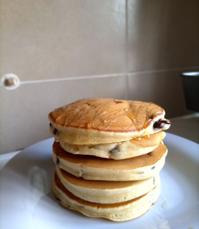 Una foto de Hotcakes con chips de chocolate 🍫