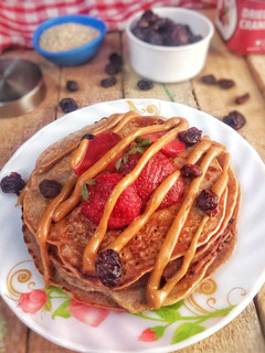 A picture of Multi grain and Peanut Butter Pancake.