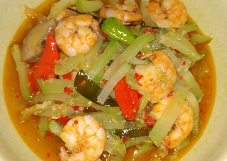 Tumis labu udang sederhana mantull