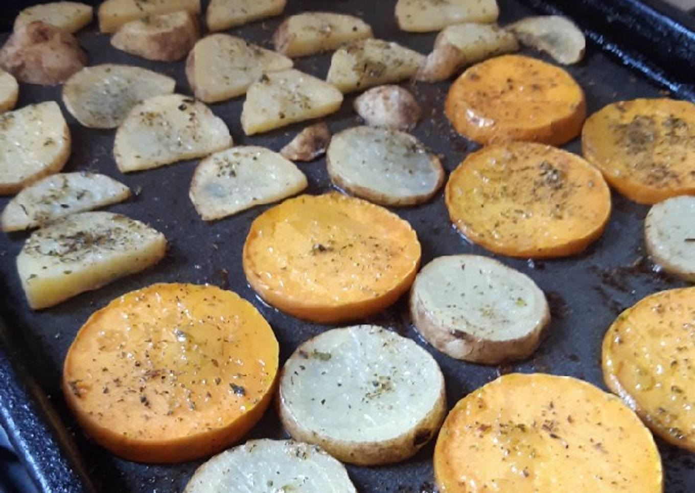 Papas y calabazas al horno