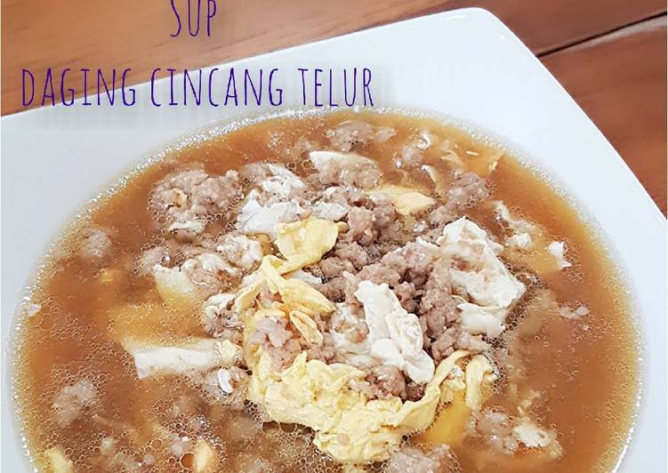 Sup daging cincang telur