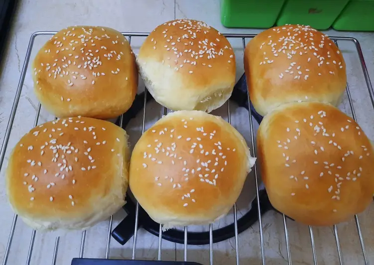 Mudah Cepat Memasak Burger bun (straight dough method) Ala Warteg