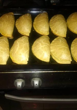 A picture of Meat pie baking.