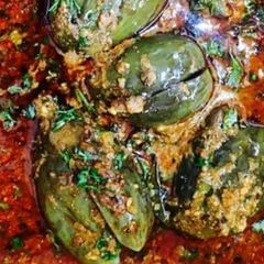 A picture of Curd Brinjal Masala Curry.