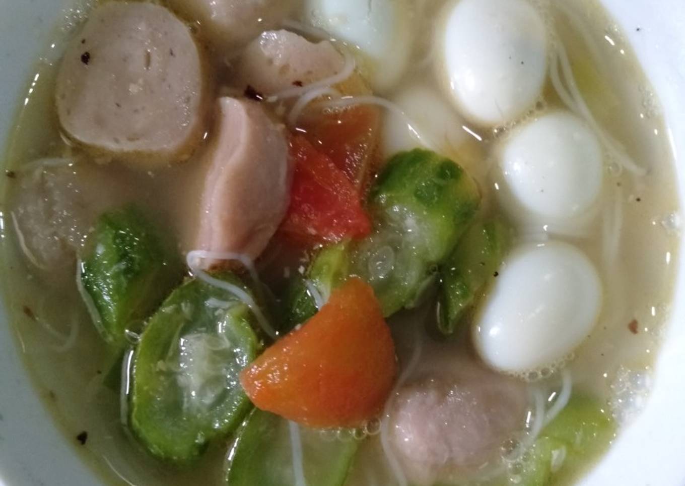 Sop Gambas Telur puyuh