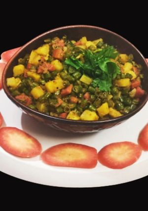 A picture of French beans stir fry.