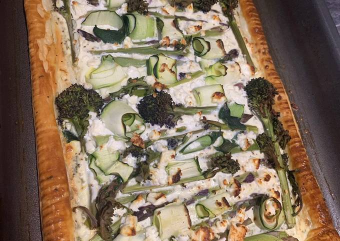 Easiest Way to Prepare Super Quick Homemade Seasonal spring vegetable puff pastry tart