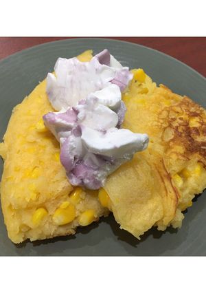 รูปของ แพนเค้กข้าวโพด🥞🌽on topบลูเบอร์รี่ซันเดย์🍨