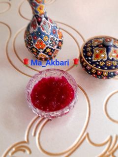 عکسی از دستور 🌱مربای گل محمدی با رنگ(روش اول)