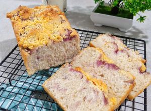 Foto resep Blueberry Streusel Bread (Sourdough)