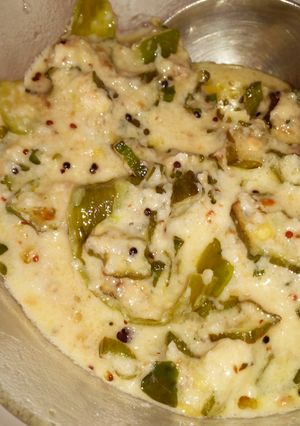 A picture of Okra/Ladyfingers kichadi.
