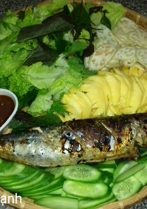 Hình của món Cá SaBa Nướng Lá Chuối.