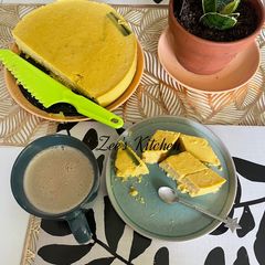 A picture of Corn puddings with ginger tea.