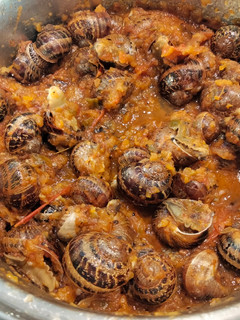 Una foto de Caracoles en salsa de tomate