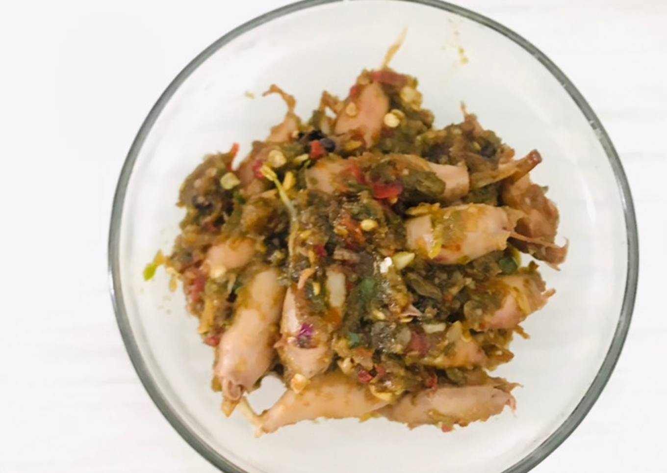 Oseng Cumi Asam Manis Pedas (No minyak, for diet)