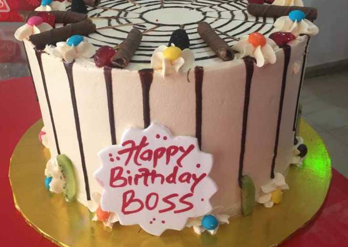 Recipe of Ultimate Chocolate with cherries topping cake