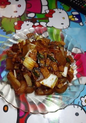 Foto resep Oseng Kikil+Tempe+Sawi putih Cabe Hijau