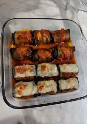 Une photo de Roulé d'aubergines au four