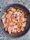 Tumis Sosis, Baso Kepiting dan Telur