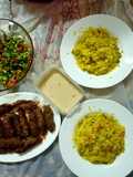 Basmati Rice with Peas and Grilled Kofta