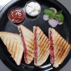 A picture of Mixed Vegetable grilled cheese sandwitch.